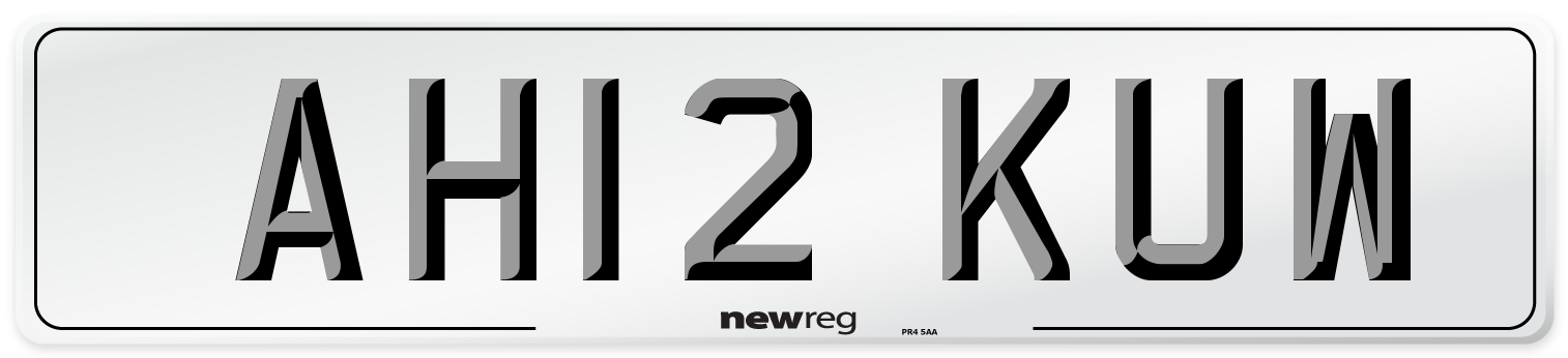 AH12 KUW Number Plate from New Reg